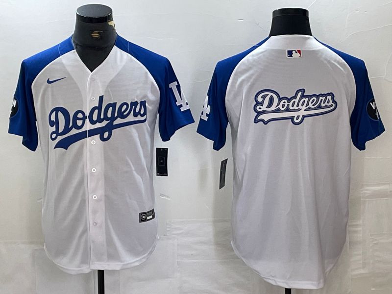 Men Los Angeles Dodgers Blank White Fashion Nike Game MLB Jersey style 1->->